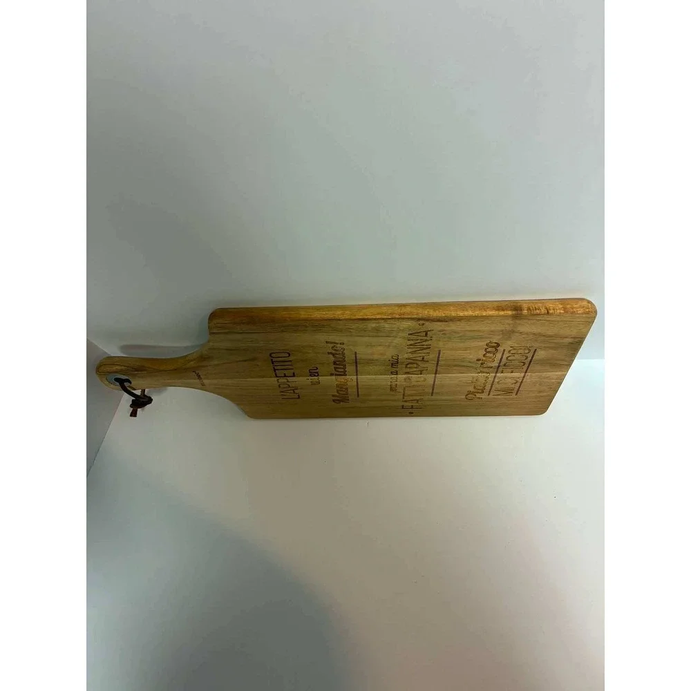Brandani Italian Wood Cutting Board Charcuterie Paddle Engraved Serving Tray
